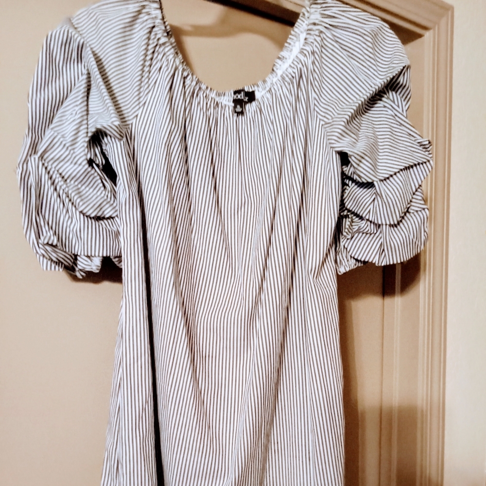 Striped Puff Sleeve Dress